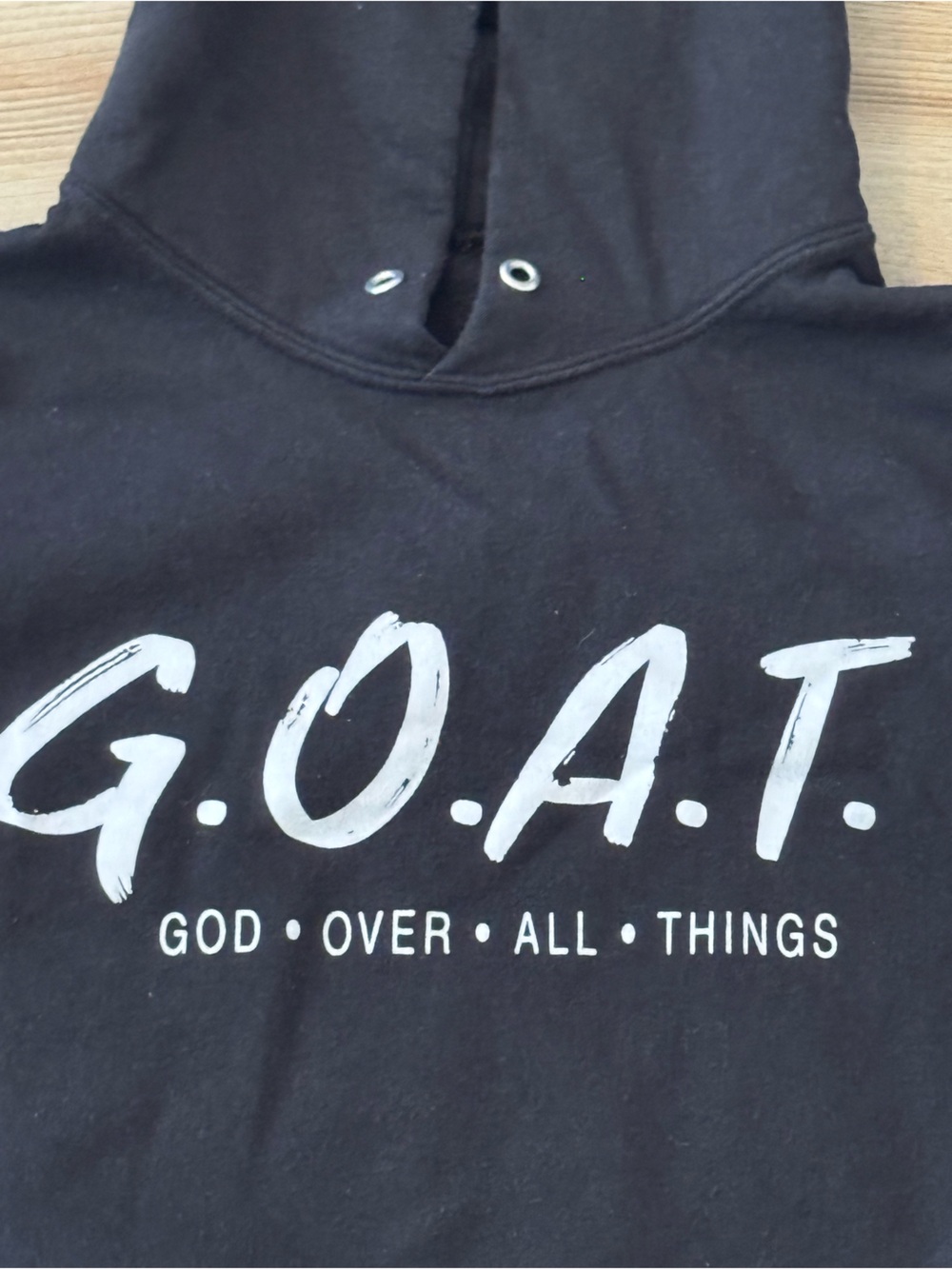 God Over All Things Inspirational Unisex Hoodie Sweatshirt Medium GOAT - Picture 5 of 6